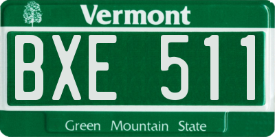 VT license plate BXE511