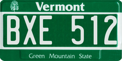VT license plate BXE512