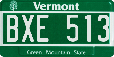 VT license plate BXE513