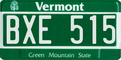VT license plate BXE515