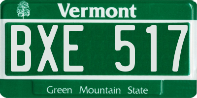 VT license plate BXE517