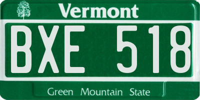 VT license plate BXE518