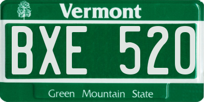 VT license plate BXE520