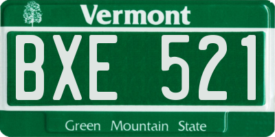 VT license plate BXE521