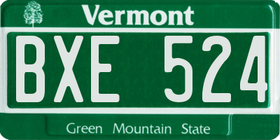 VT license plate BXE524