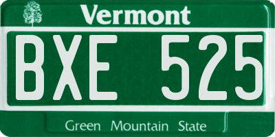VT license plate BXE525