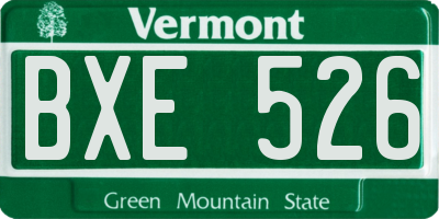 VT license plate BXE526