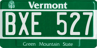 VT license plate BXE527