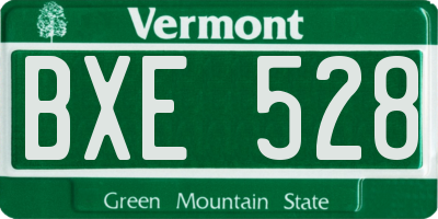 VT license plate BXE528
