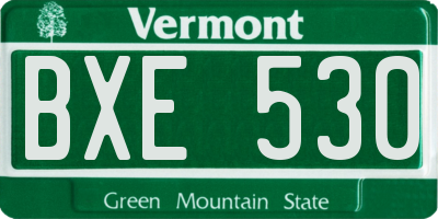 VT license plate BXE530