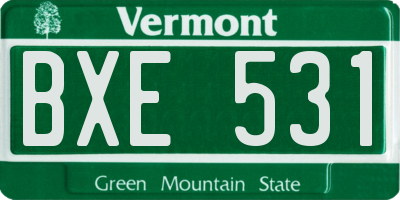 VT license plate BXE531