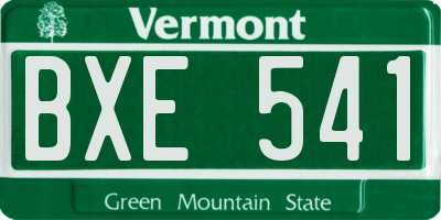VT license plate BXE541