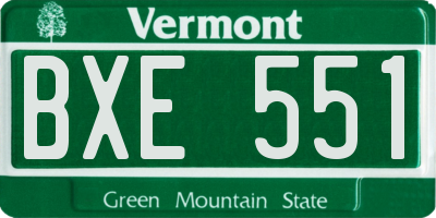 VT license plate BXE551