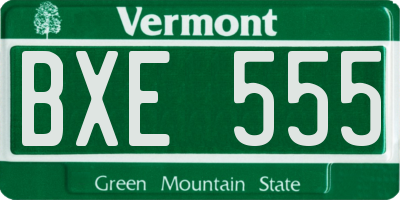 VT license plate BXE555