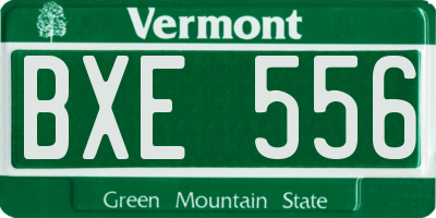 VT license plate BXE556