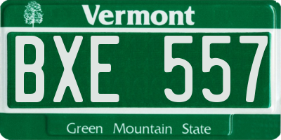 VT license plate BXE557