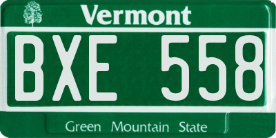 VT license plate BXE558
