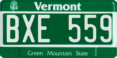 VT license plate BXE559