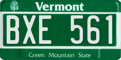 VT license plate BXE561