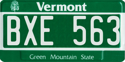 VT license plate BXE563
