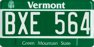 VT license plate BXE564