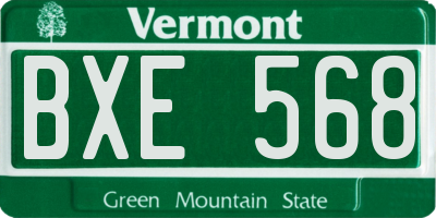 VT license plate BXE568