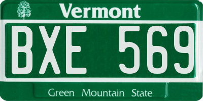 VT license plate BXE569