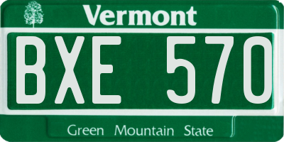 VT license plate BXE570