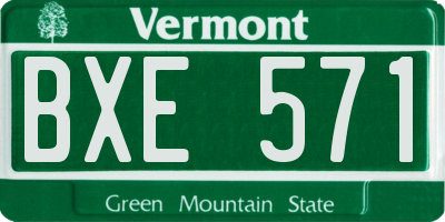 VT license plate BXE571