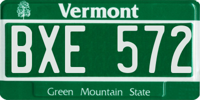 VT license plate BXE572