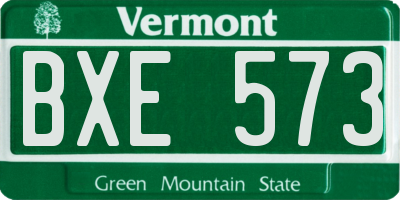 VT license plate BXE573