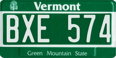 VT license plate BXE574