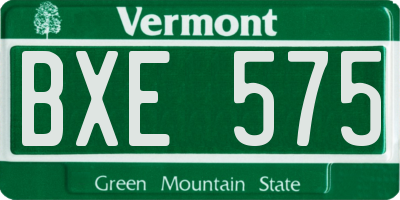 VT license plate BXE575