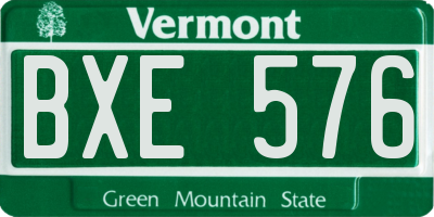 VT license plate BXE576