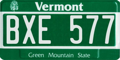 VT license plate BXE577