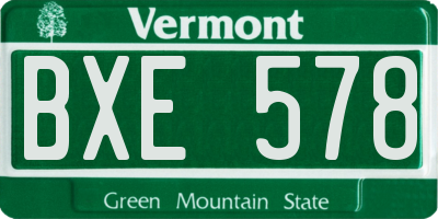 VT license plate BXE578