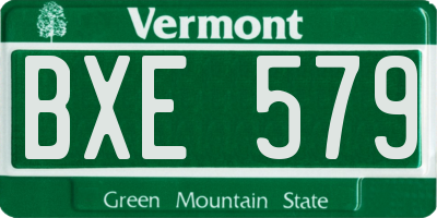 VT license plate BXE579