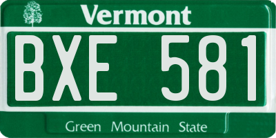 VT license plate BXE581