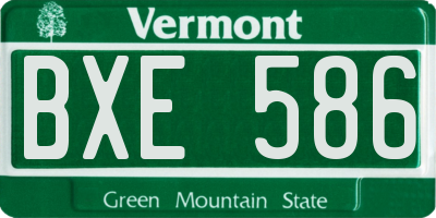 VT license plate BXE586