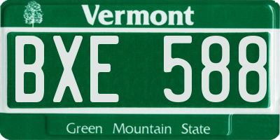 VT license plate BXE588