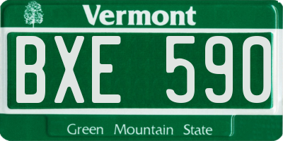 VT license plate BXE590