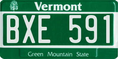 VT license plate BXE591