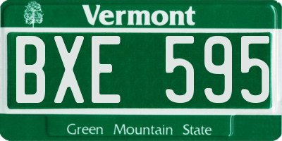 VT license plate BXE595