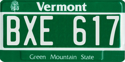 VT license plate BXE617