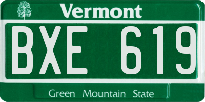 VT license plate BXE619