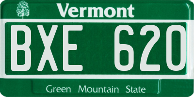VT license plate BXE620