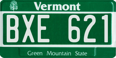VT license plate BXE621