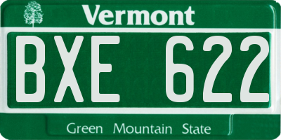 VT license plate BXE622