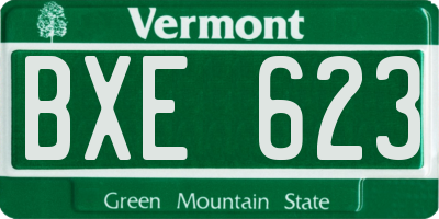 VT license plate BXE623