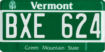 VT license plate BXE624